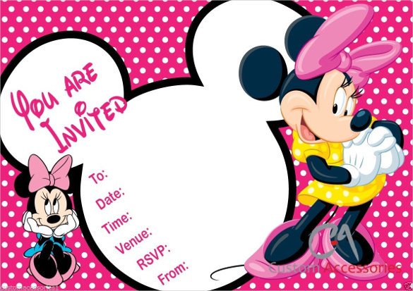 Free Minnie Mouse Invitations 33 Minnie Mouse Birthday Invitation Templates – Psd Word