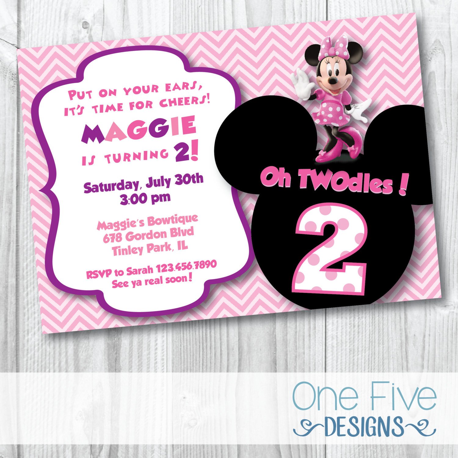 Free Minnie Mouse Invitations Minnie Mouse Oh Twodles Birthday Party Invitation