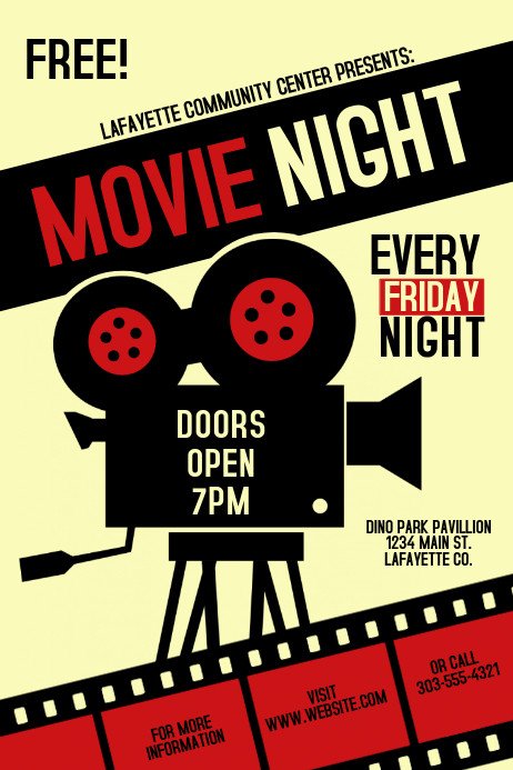 Free Movie Night Flyer Template Movie Night Template