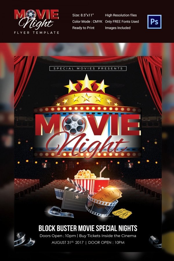 Free Movie Night Flyer Template Movie Poster Templates – 44 Free Psd format Download
