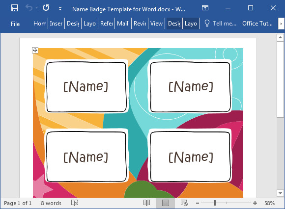 Free Name Tag Templates Free Name Badge Template for Word