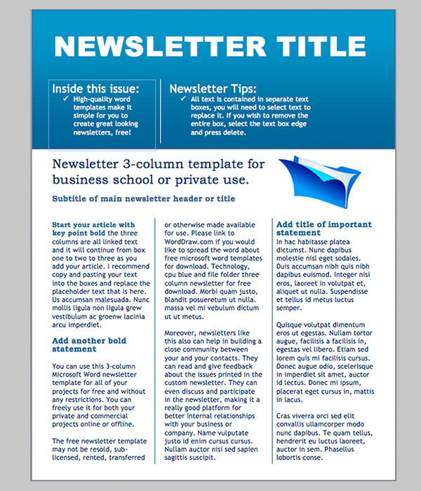 Free Newsletter Templates Download Word Newsletter Template – 31 Free Printable Microsoft