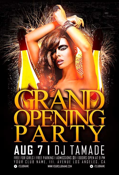 Free Nightclub Flyer Templates Free Grand Opening Party Flyer Template Vol 2