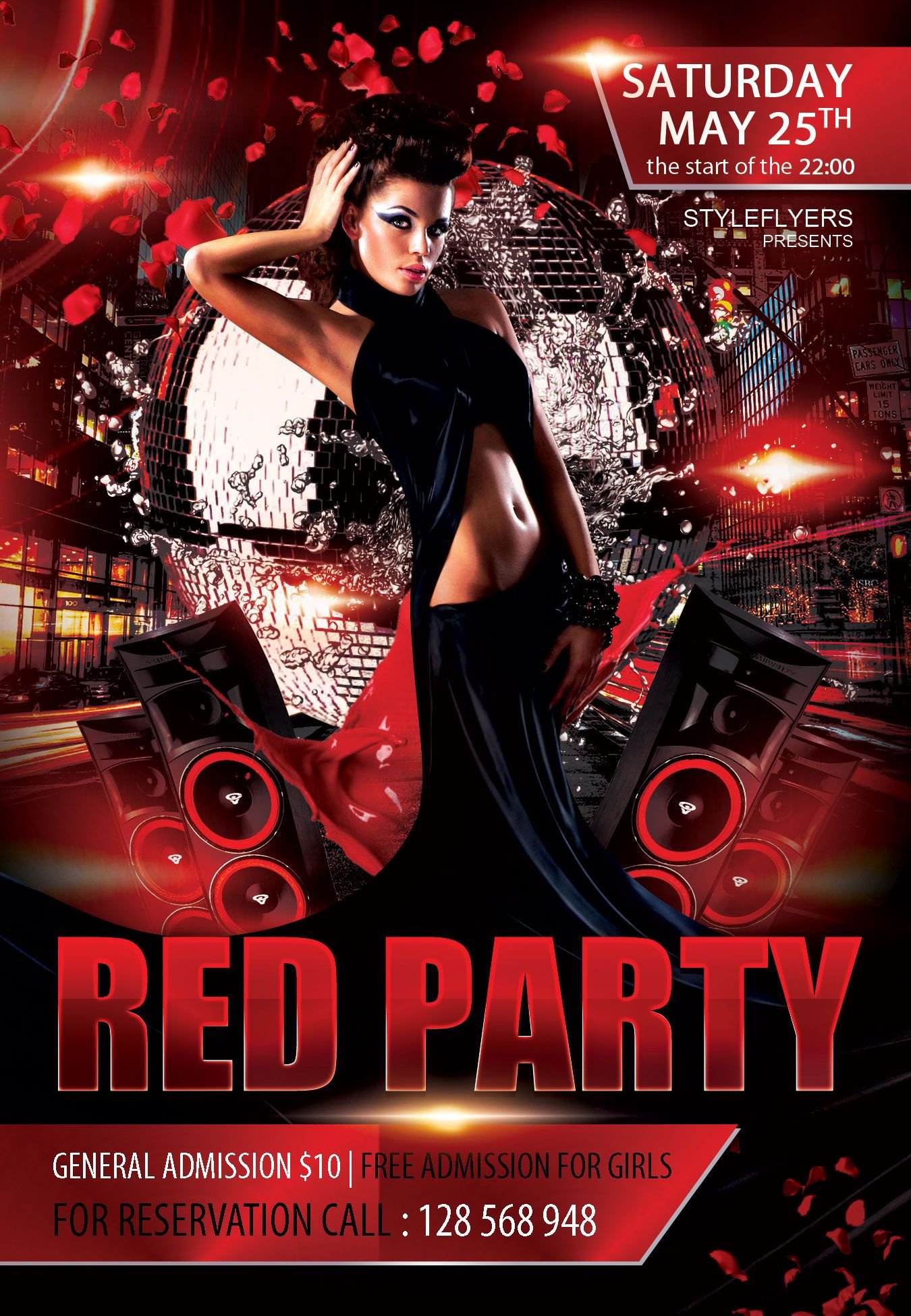 Free Nightclub Flyer Templates Free Red Party Flyer Psd Template Styleflyer Club