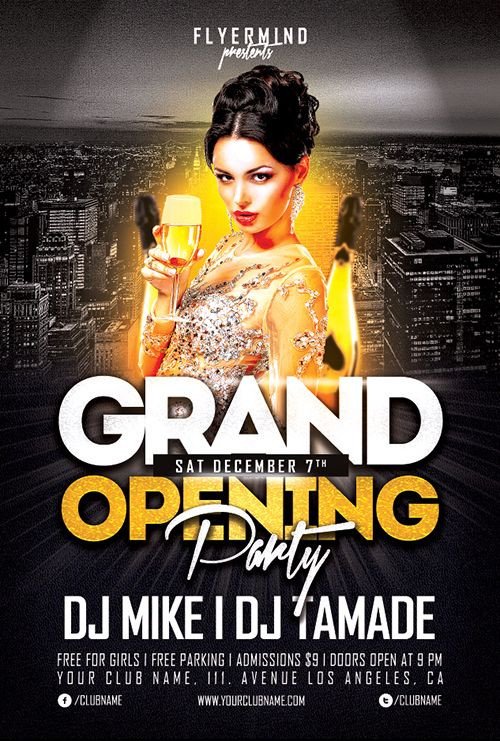 Free Nightclub Flyer Templates Grand Opening Party Flyer Template Freebie Free Party