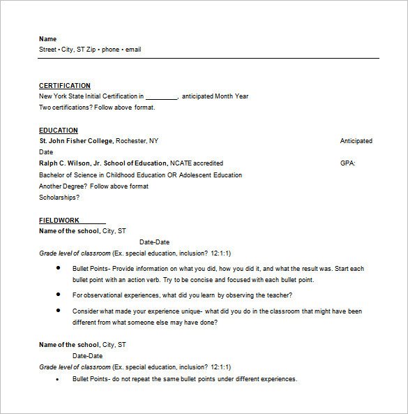 Free One Page Resume Template E Page Resume Template 12 Free Word Excel Pdf