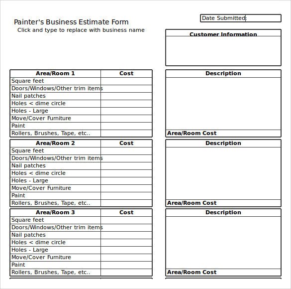 Free Painting Estimate Template 9 Painting Estimate Templates Pdf Excel
