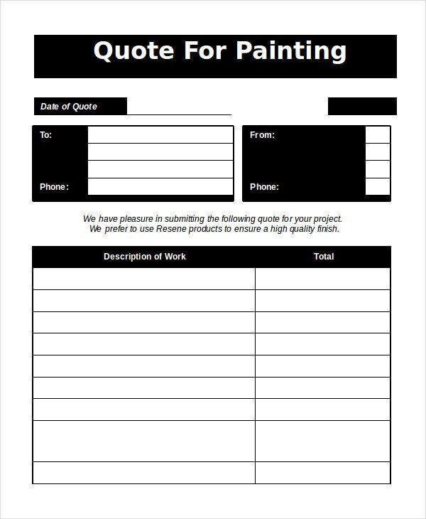 Free Painting Estimate Template Word Estimate Template 5 Free Word Documents Download