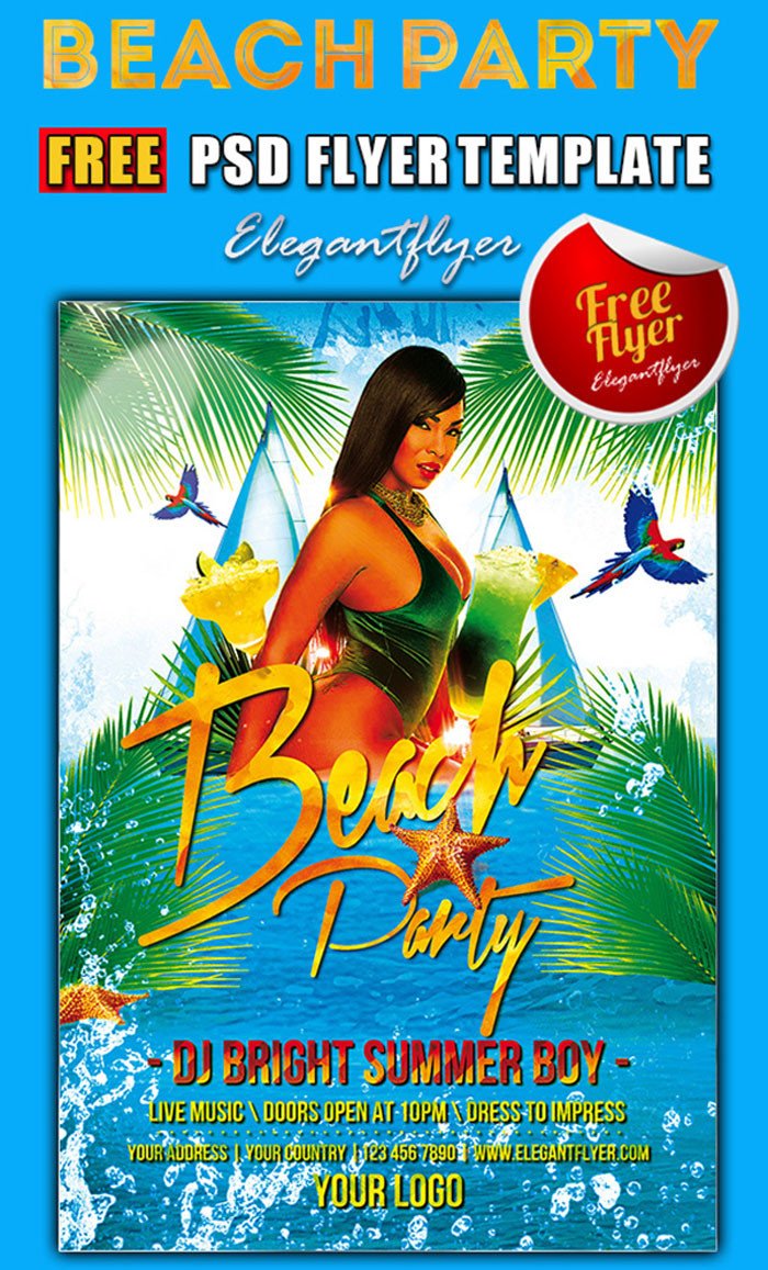 Free Party Flyer Templates 15 Free Beach Party Flyer Psd Templates Designyep