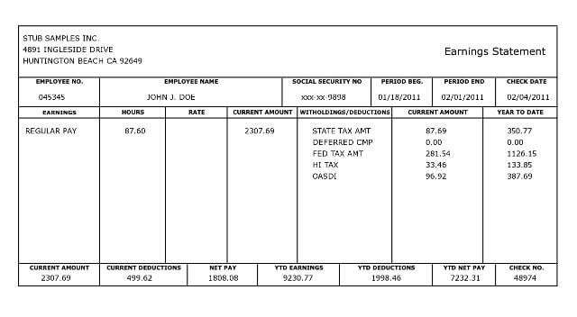 Free Pay Stub Template Excel 10 Pay Stub Templates Word Excel Pdf formats