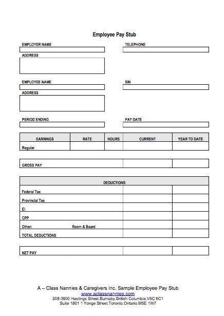 Free Pay Stub Template Excel Free Paycheck Stub Templates Blank Weekly Word Excel