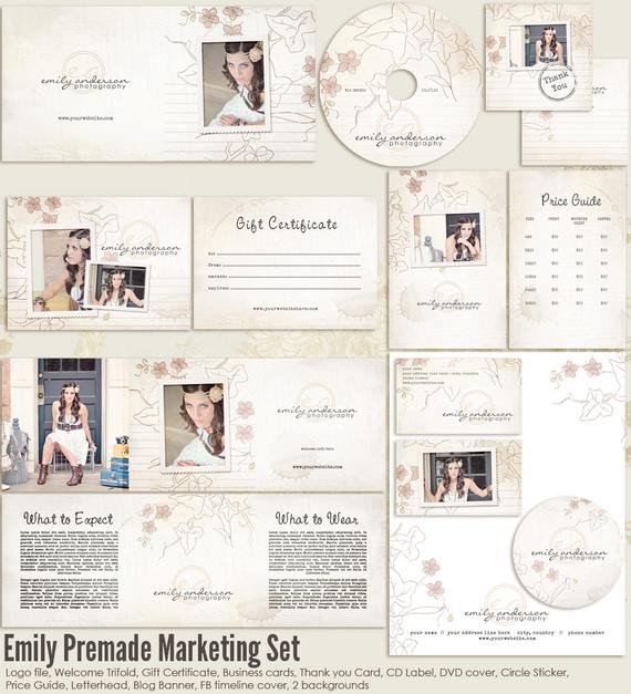 Free Photography Marketing Templates Emily Premade Graphy Marketing Set Templates