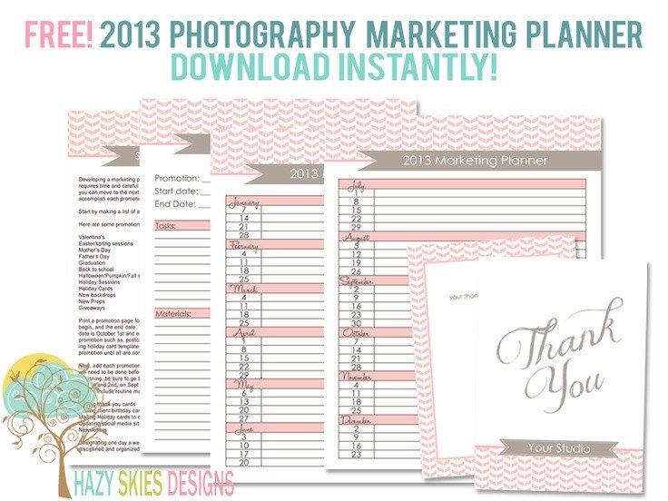 Free Photography Marketing Templates Free 2013 Graphy Marketing Planner