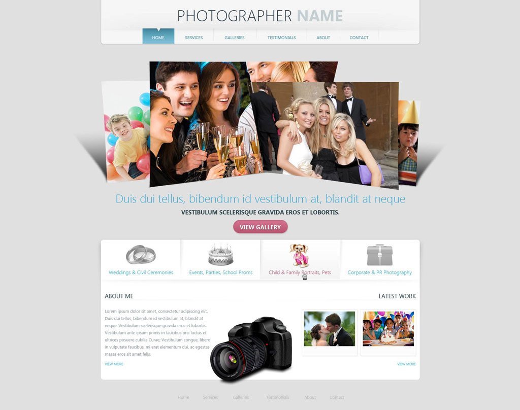 Free Photography Website Templates Grapher Website Template