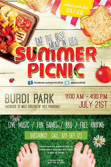 Free Picnic Flyer Template Summer Picnic Free Psd Flyer Template