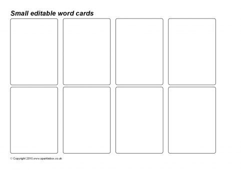 Free Playing Card Template Editable Basic Word Cards Sb3520 Sparklebox