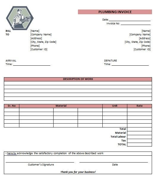 Free Plumbing Invoice Template 15 Best Free Plumbing Invoice Templates Images On