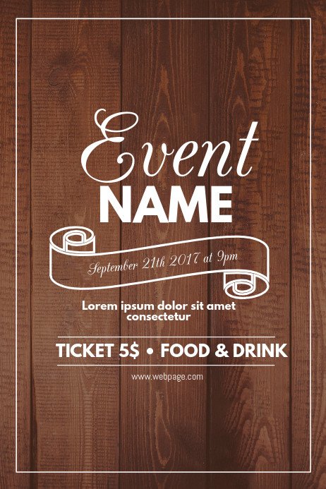 Free Poster Design Templates Wood event Flyer Template
