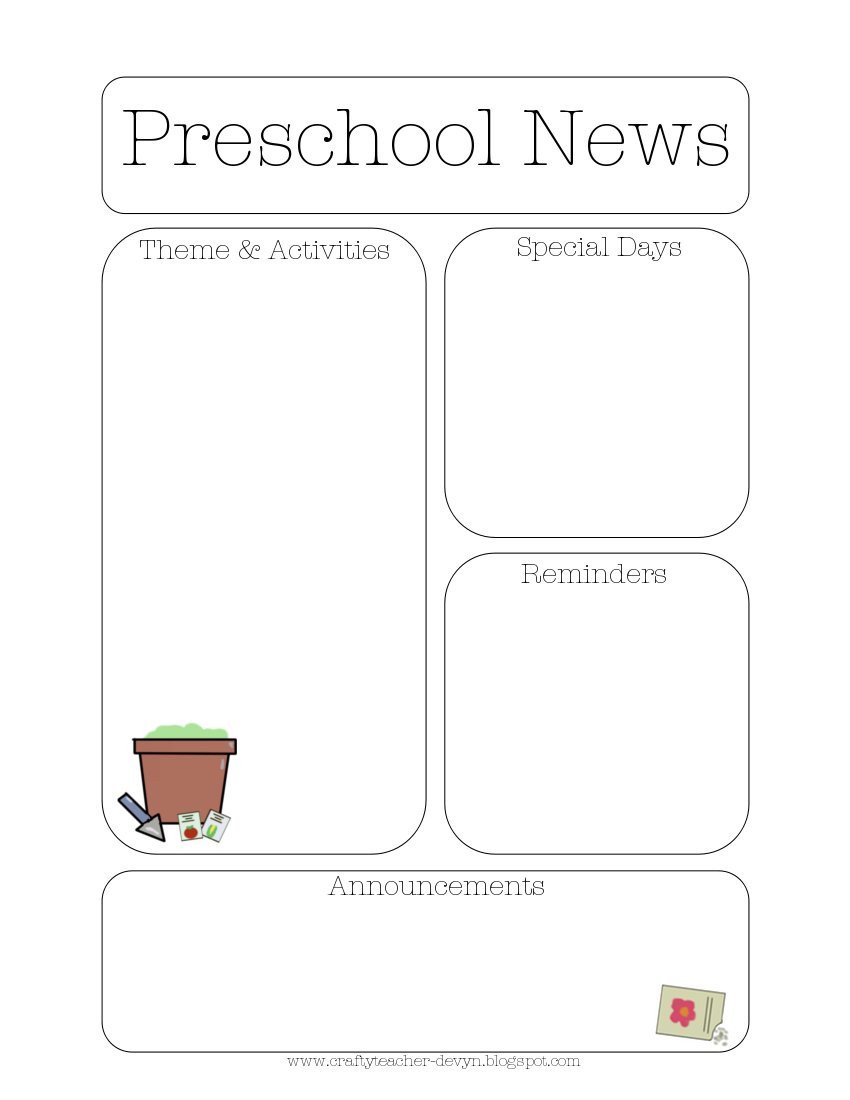 Free Preschool Newsletter Templates Newsletter Templates