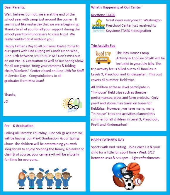 Free Preschool Newsletter Templates Sample Preschool Newsletter 8 Free Download for Word Pdf