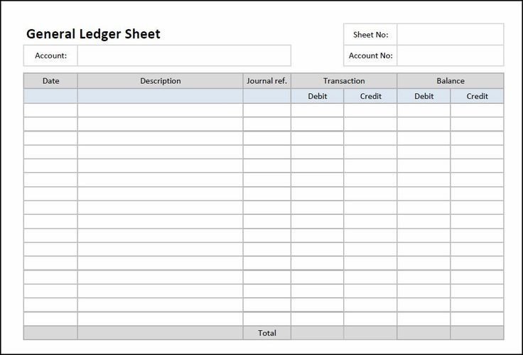 Free Printable Accounting forms General Ledger Template Printable