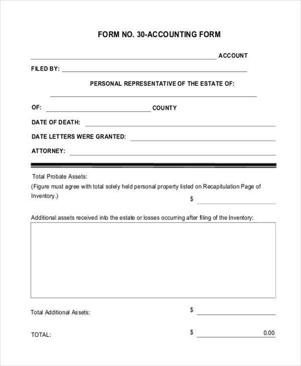 Free Printable Accounting forms Sample Printable Accounting forms 16 Free Documents In