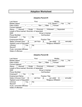 Free Printable Adoption Papers Printable Adoption Worksheet Legal Pleading Template