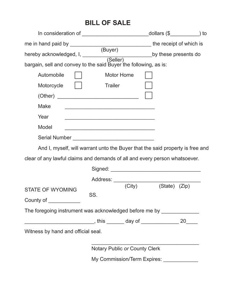 Free Printable Adoption Papers Printable Sample Bill Of Sale Camper form