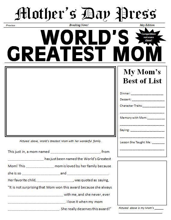 Free Printable Birthday Newspaper Free Printable Mother S Day Newspaper Template