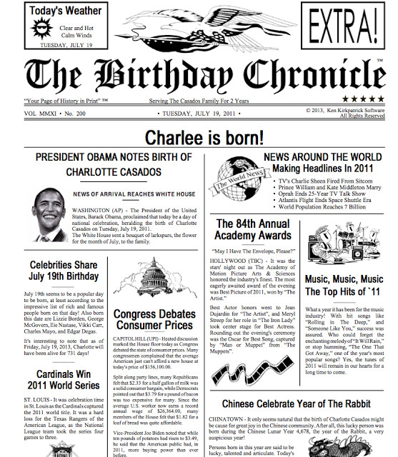 Free Printable Birthday Newspaper Printable Birthday Newspaper Littles