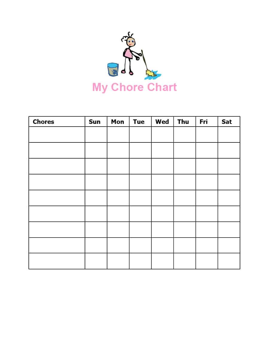 Free Printable Chore Chart Templates 43 Free Chore Chart Templates for Kids Template Lab