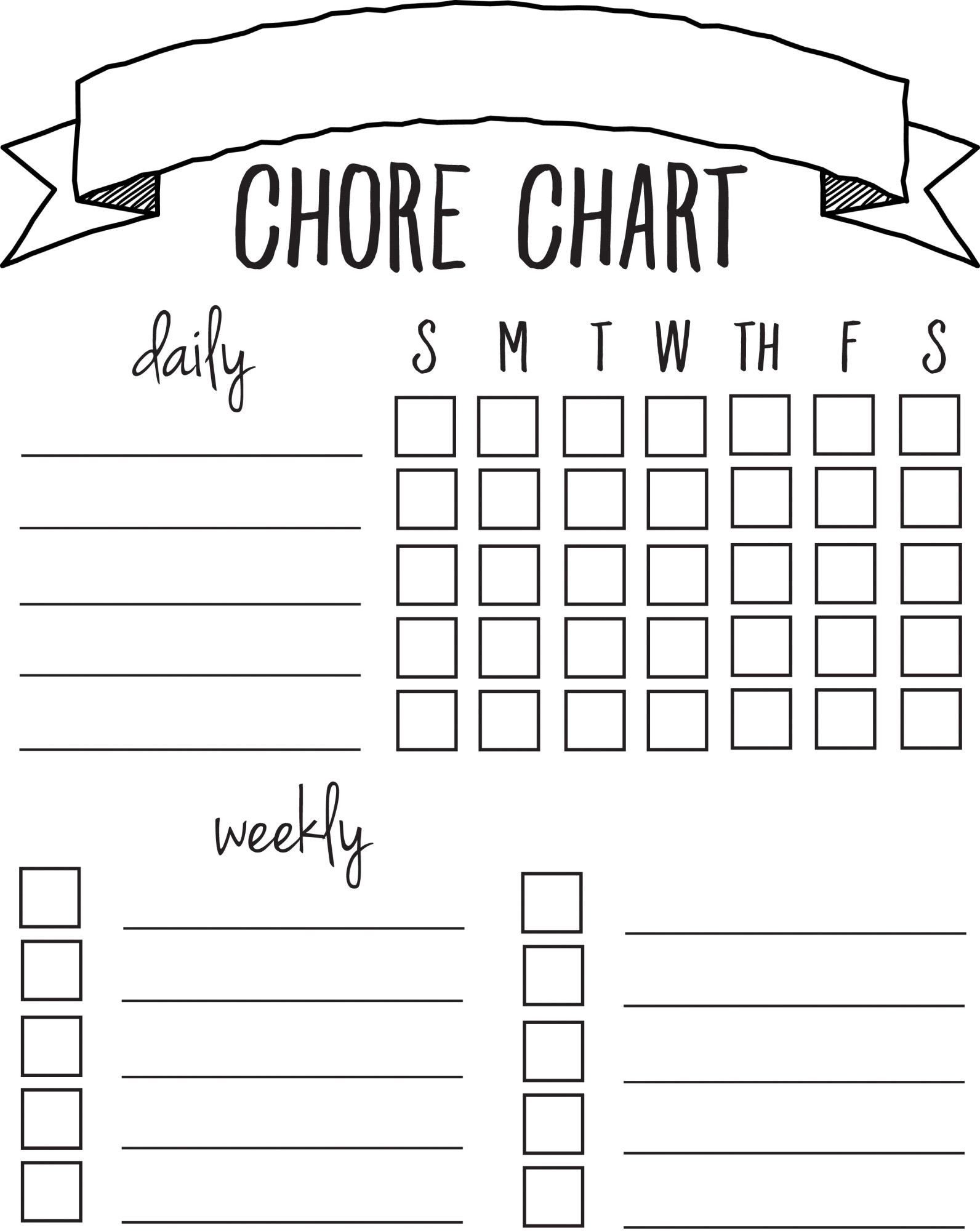 Free Printable Chore Chart Templates Diy Printable Chore Chart