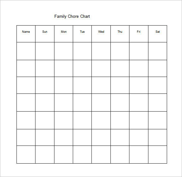 Free Printable Chore Chart Templates Family Chore Chart Template – 13 Free Sample Example
