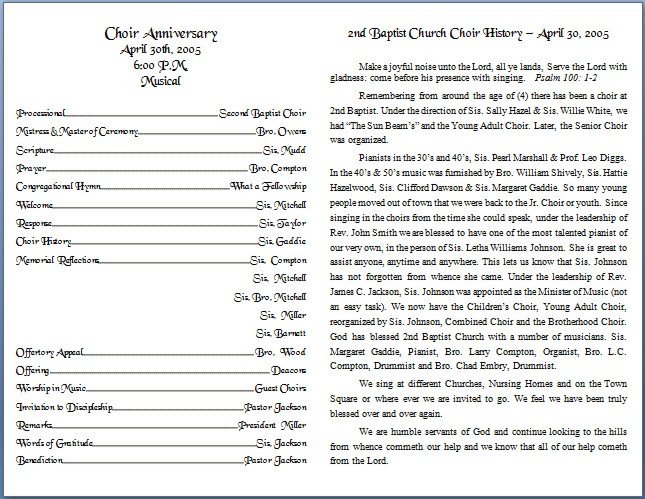 Free Printable Church Bulletin Templates Church Bulletin Templates