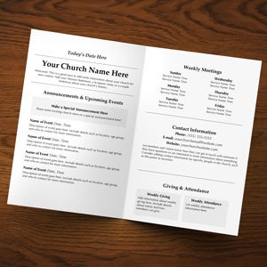Free Printable Church Bulletin Templates Church Bulletins Bulletin Printing Template