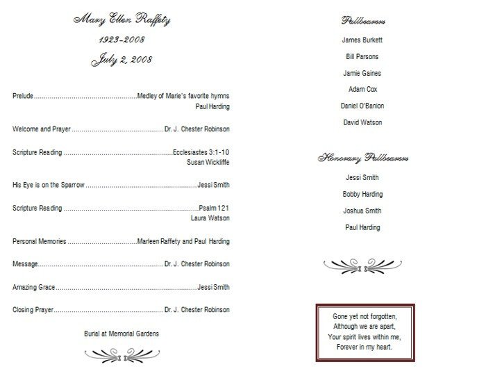 Free Printable Church Program Templates Church Program Template