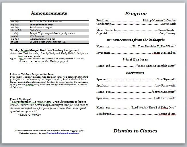 Free Printable Church Program Templates Church Program Template