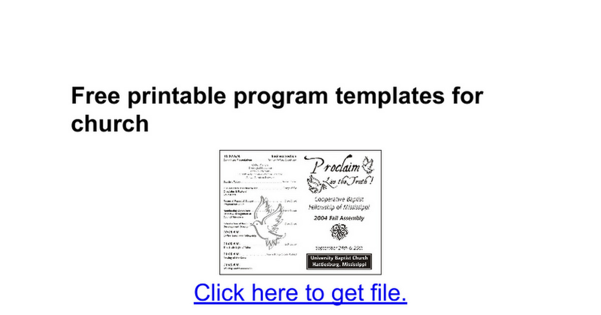 Free Printable Church Program Templates Free Printable Program Templates for Church Google Docs