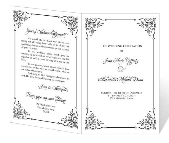 Free Printable Church Program Templates Wedding Program Template Printable Instant Download