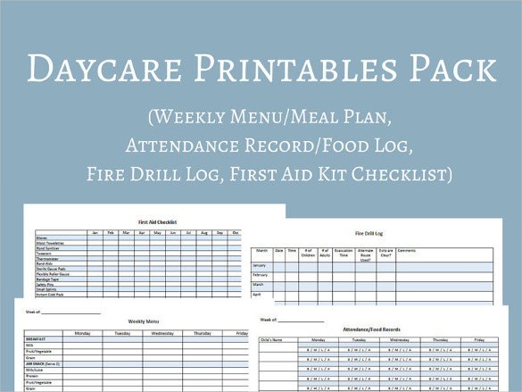 Free Printable Daycare Menus 13 Daycare Menu Templates Psd Ai Word