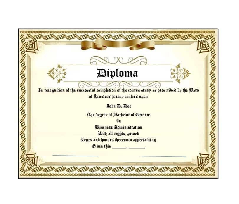 Free Printable Diploma Template 30 Real &amp; Fake Diploma Templates High School College