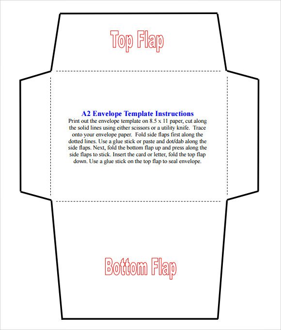 Free Printable Envelope Templates Sample A2 Envelope Template 7 Documents In Word Pdf
