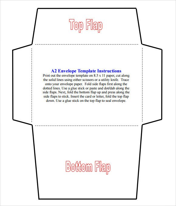 Free Printable Envelope Templates Sample A2 Envelope Template 7 Documents In Word Pdf