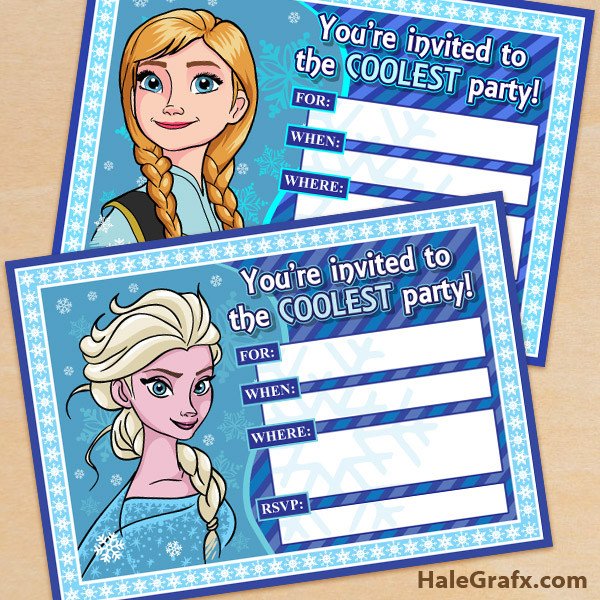 Free Printable Frozen Invites Free Printable Frozen Elsa and Anna Birthday Party Invitations