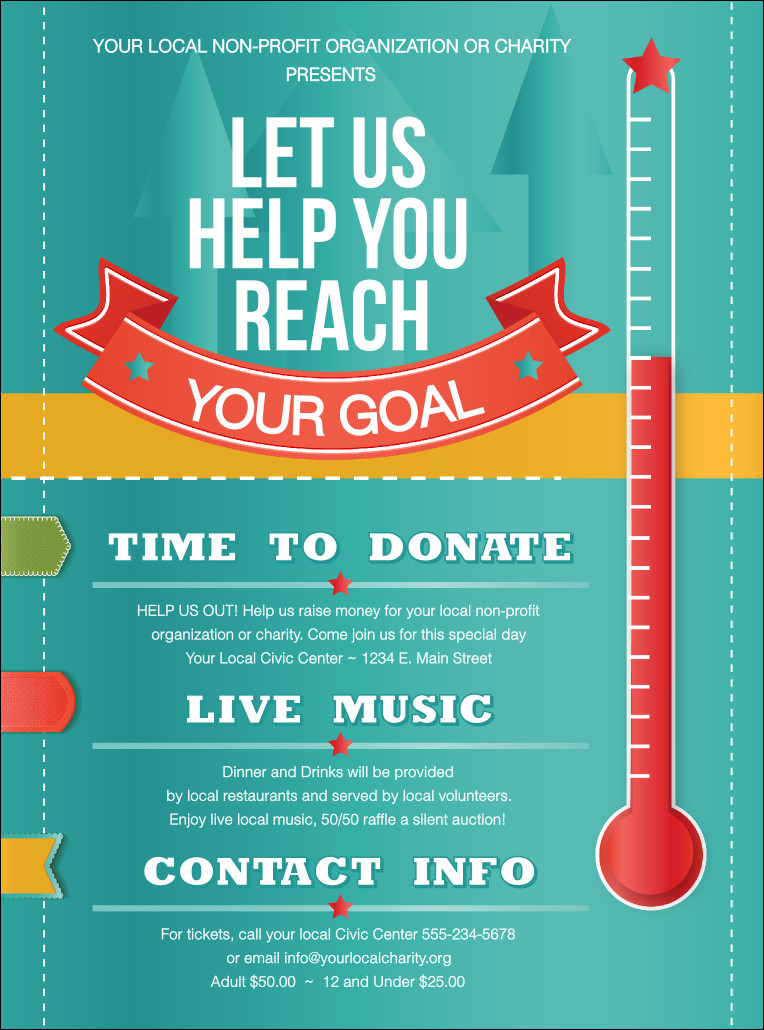 Free Printable Fundraiser Flyer Templates Fundraising thermometer Flyer