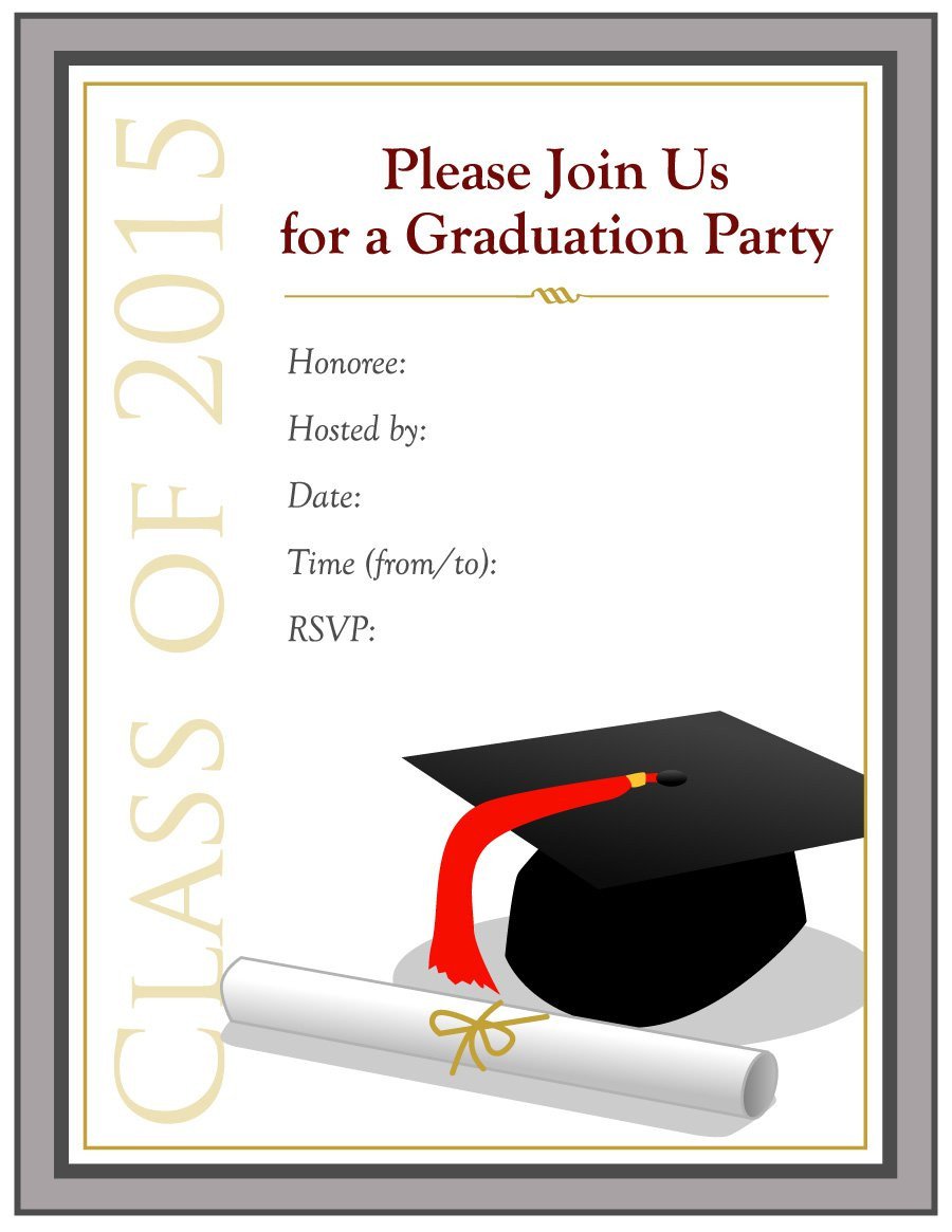 Free Printable Graduation Announcement Template 40 Free Graduation Invitation Templates Template Lab