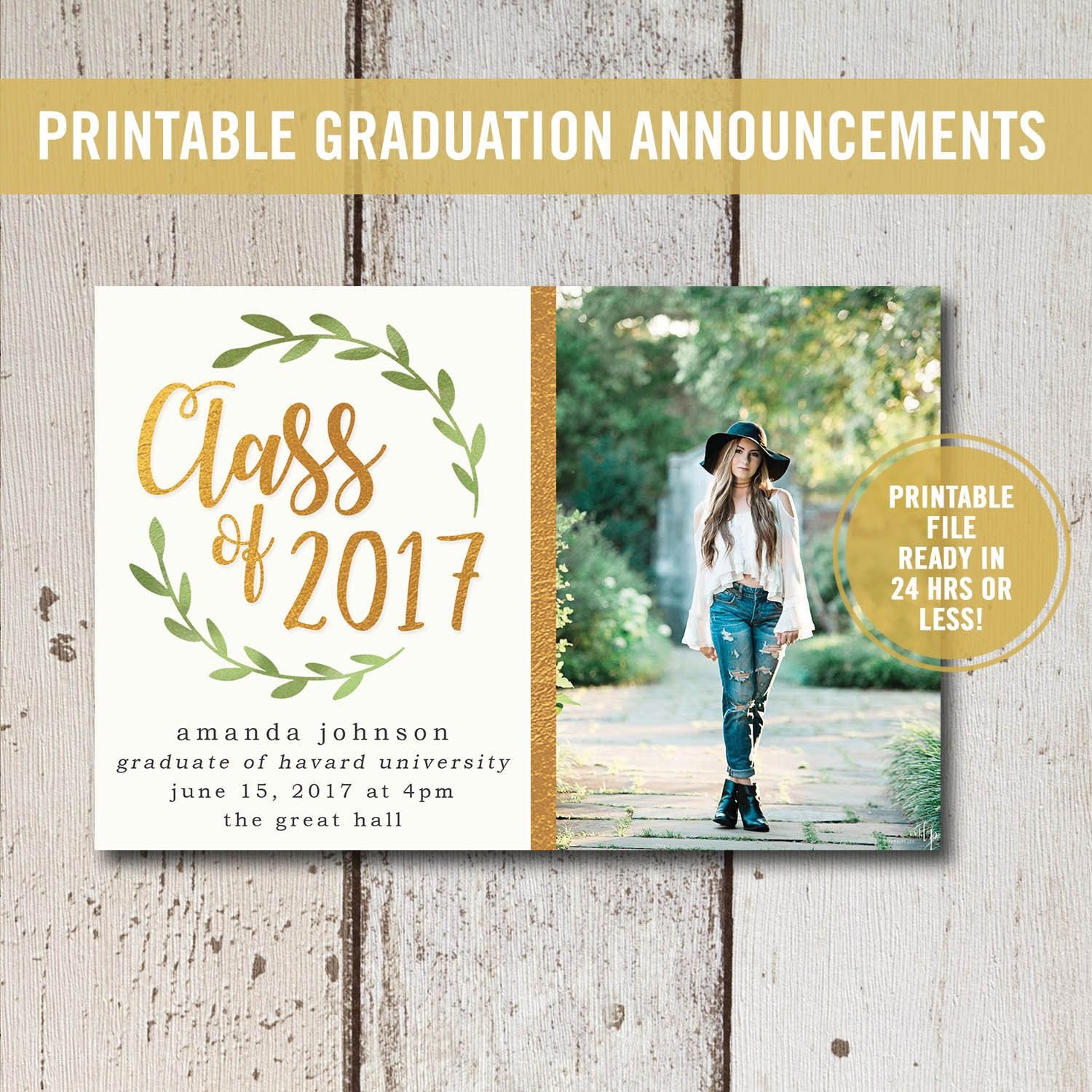 Free Printable Graduation Announcements College Graduation Invitation Printable High School