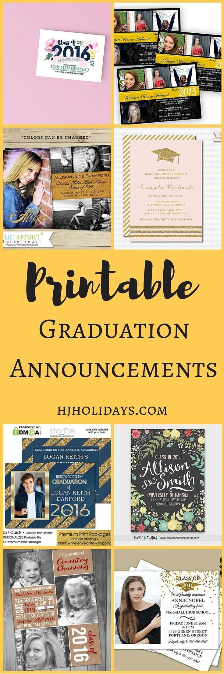 Free Printable Graduation Announcements Printable Graduation Announcements and Cards