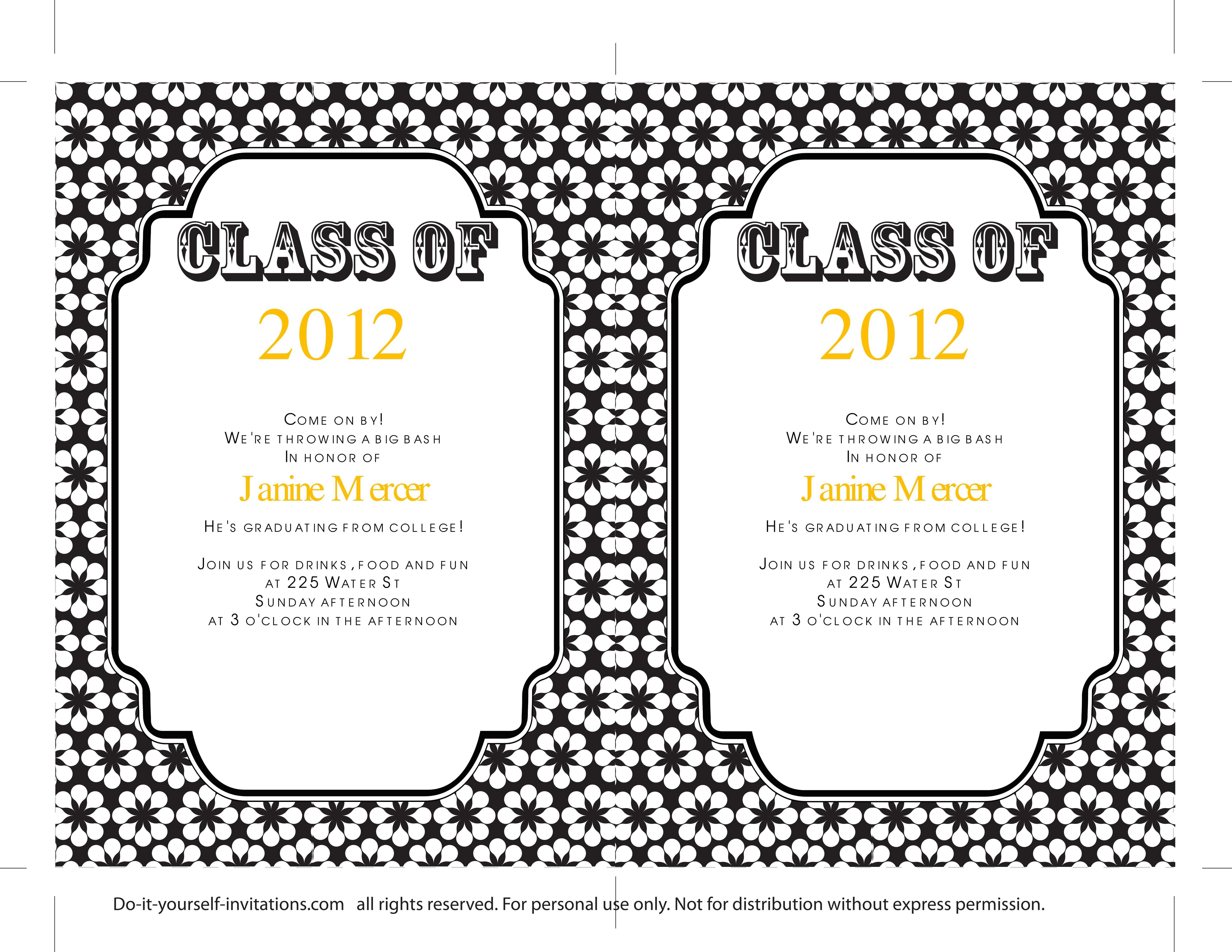 Free Printable Graduation Invitation Templates 40 Free Graduation Invitation Templates Template Lab