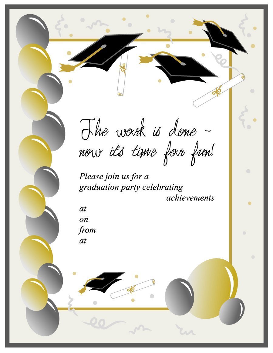 Free Printable Graduation Invitations 40 Free Graduation Invitation Templates Template Lab
